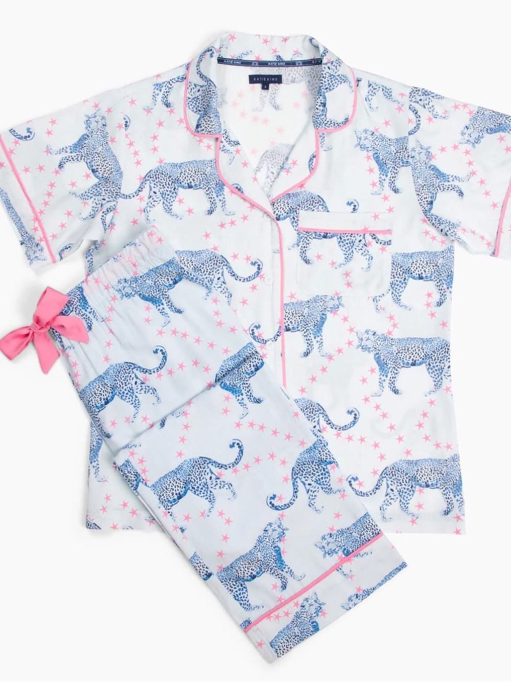 Katie Kime Cosmic Cheetah Short-Sleeve Pajama Set